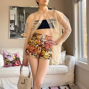 Zimmermann floral corset front shorts